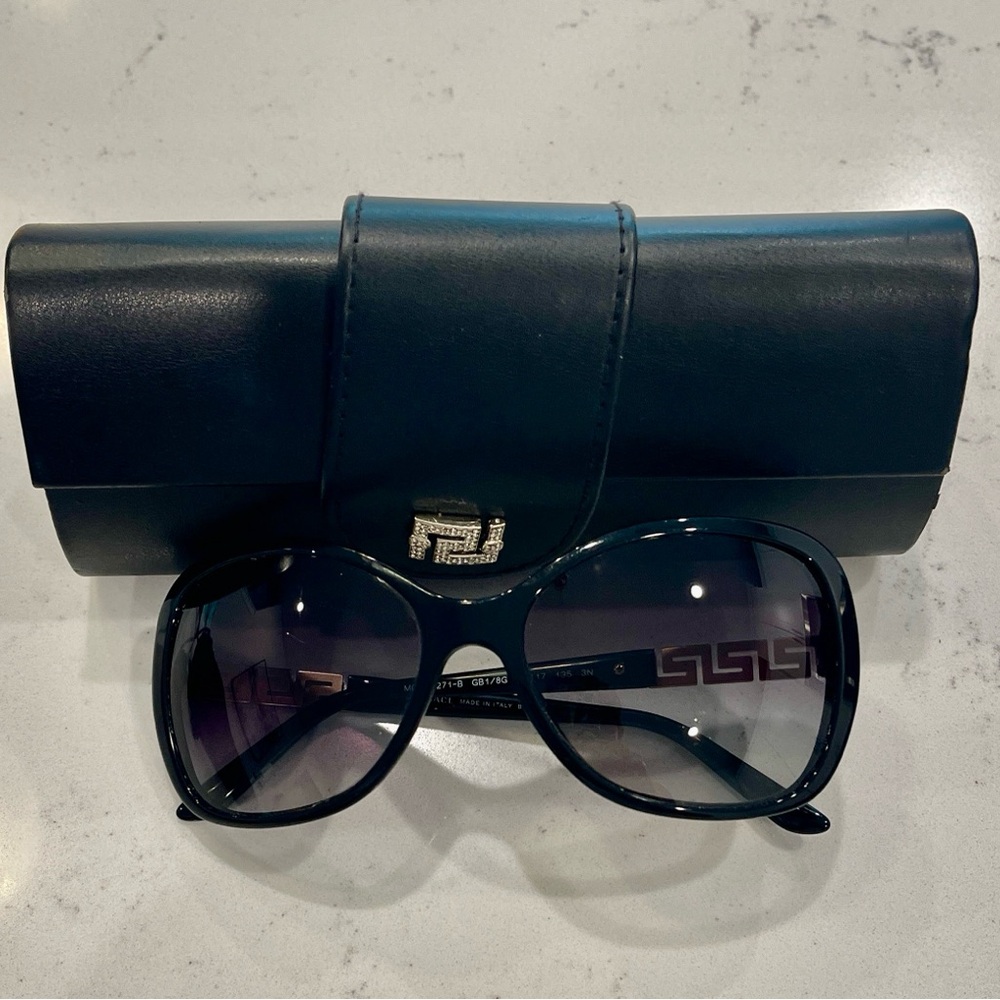 Versace Women’s Crystal-Embellished Sunglasses + Case – Authentic Designer